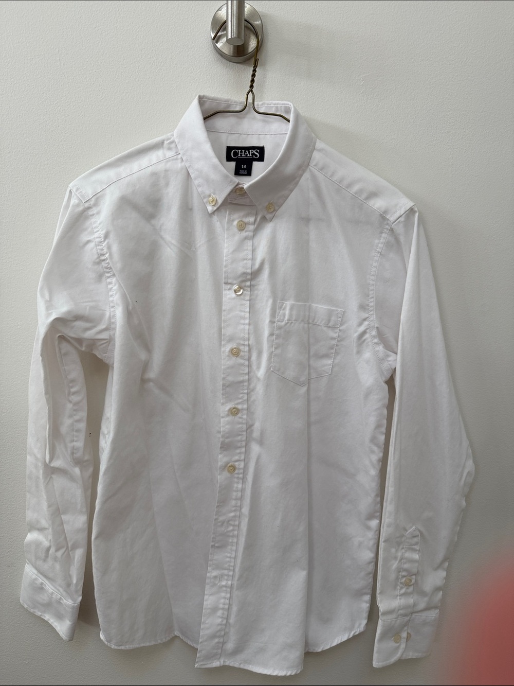 Chaps Boys White Button-Down Dress Shirt